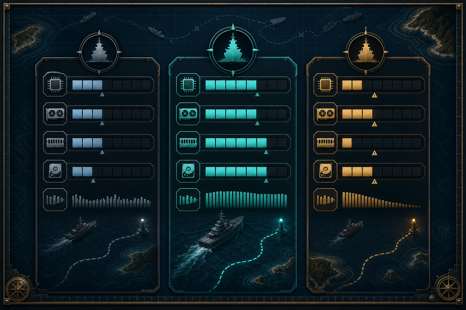 World of Sea Battle system requirements and PC installation checklist comparison visual