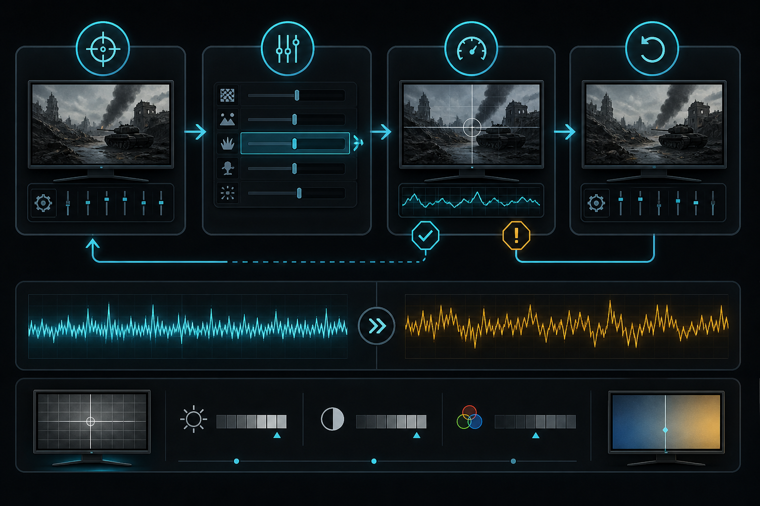 Enlisted best graphics settings for a clear and stable PC setup infographic visual