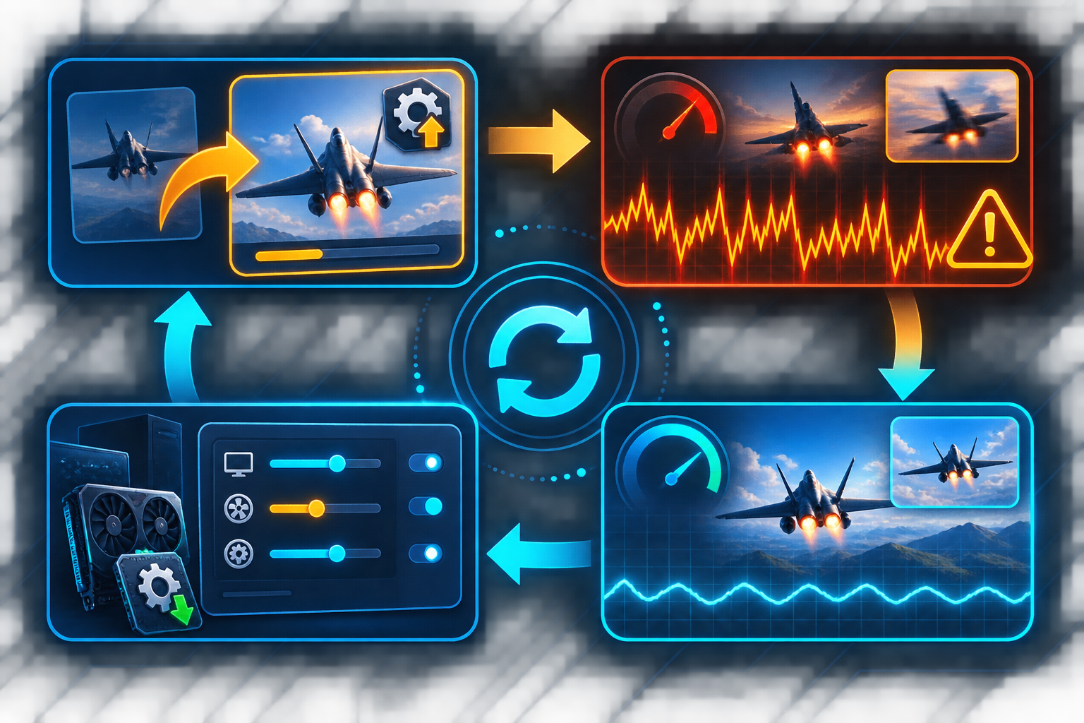 War Thunder low FPS after an update with a controlled recovery infographic visual