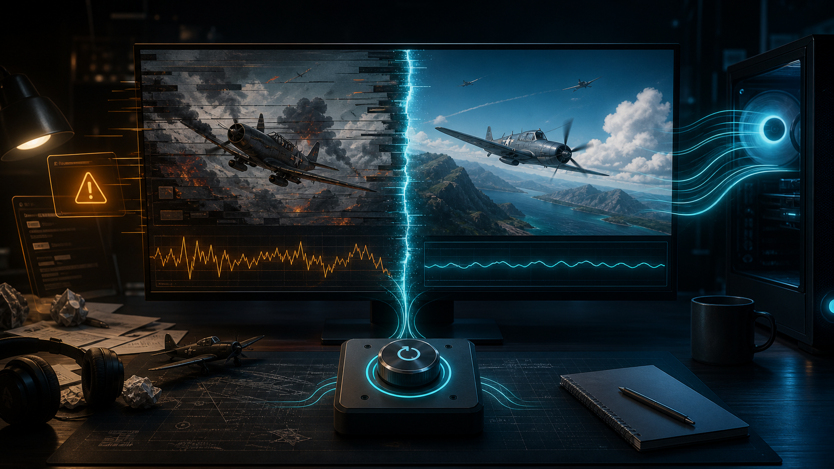 War Thunder low FPS troubleshooting with a safe reset infographic visual