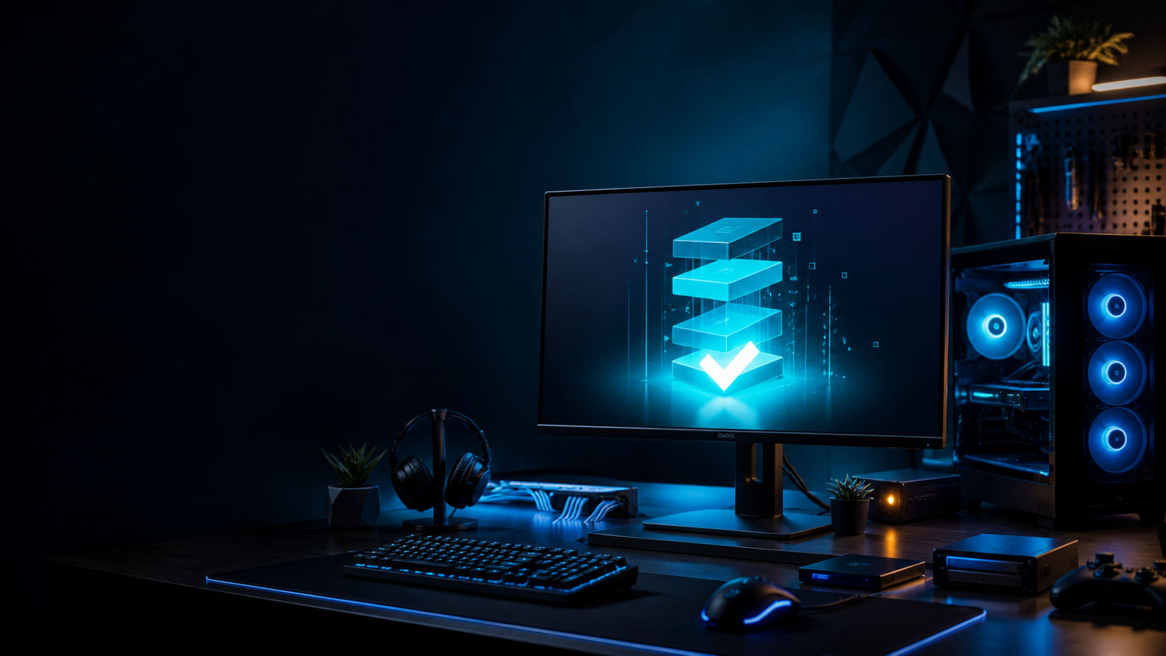Original editorial illustration for Genshin Impact PC download checklist for a clean setup
